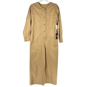 Abercrombie & Fitch x N. Benefield Wide-Leg Coverall Jumpsuit Sz XS Tan *Read*